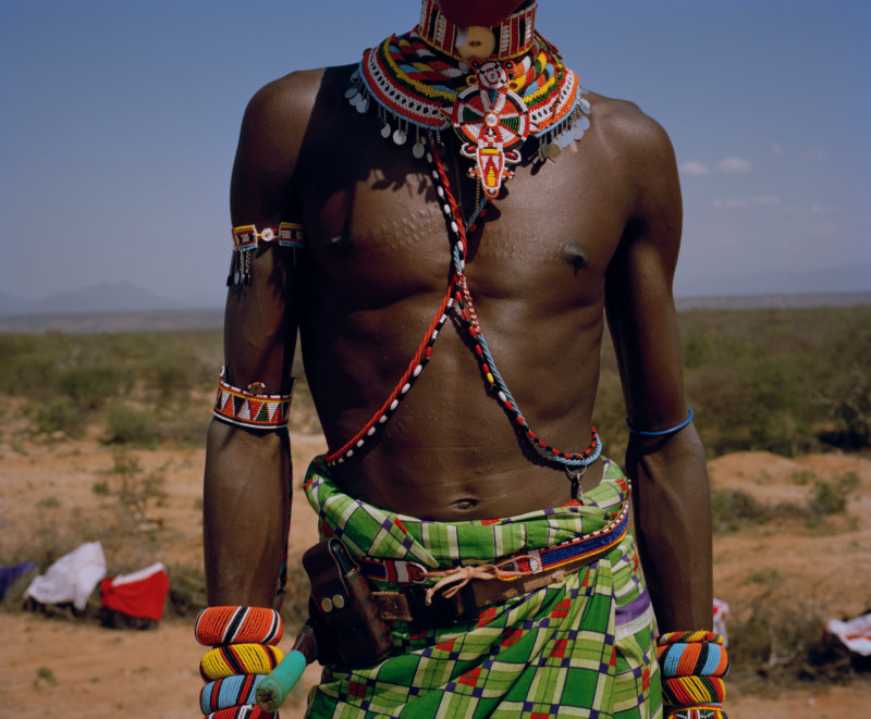 samburu moran # V, sasaab village, westgate community conservancy, northern kenya - with butterflies and warriors III - David Chancellor