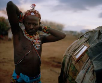 samburu moran, dawn, westgate community conservancy, northern kenya - with butterflies and warriors III - David Chancellor
