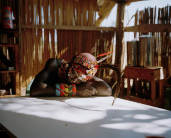 sleeping moran, westgate community conservancy, northern kenya - with butterflies and warriors III - David Chancellor